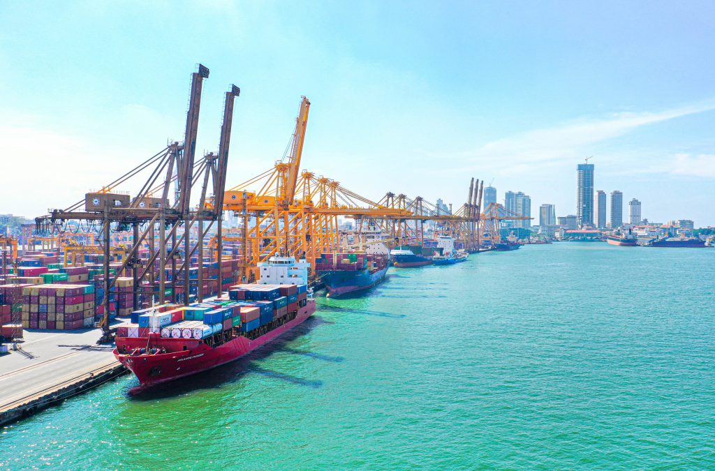 Colombo maritime port view